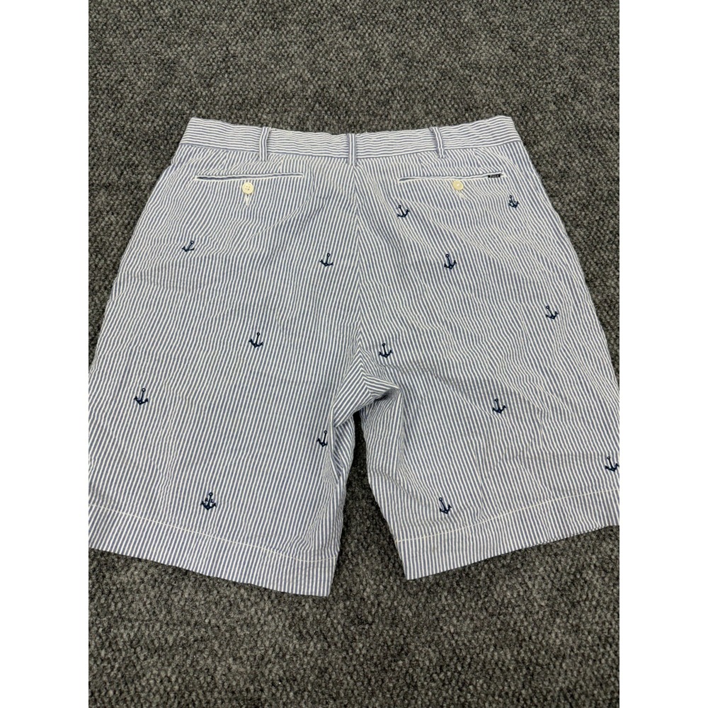Polo Ralph Lauren Chino Shorts Men's 34 Blue White Striped Anchor Classic Fit 9" - Picture 8 of 8